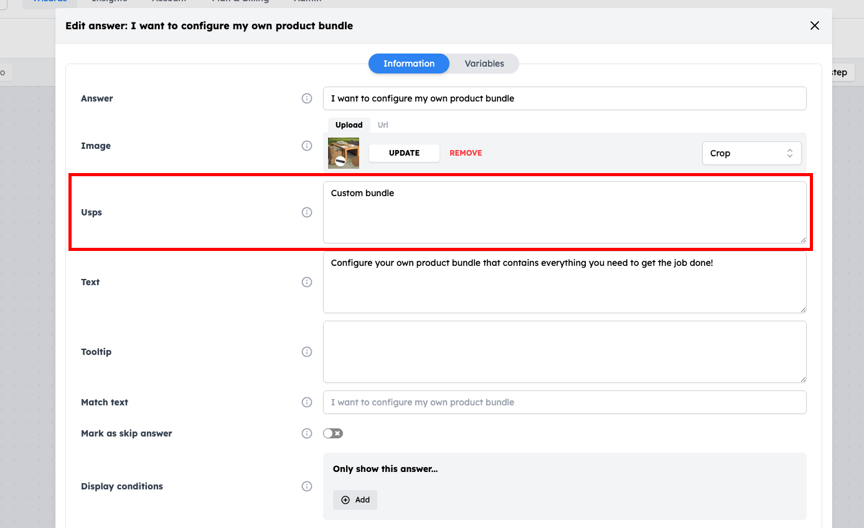 USPS result config